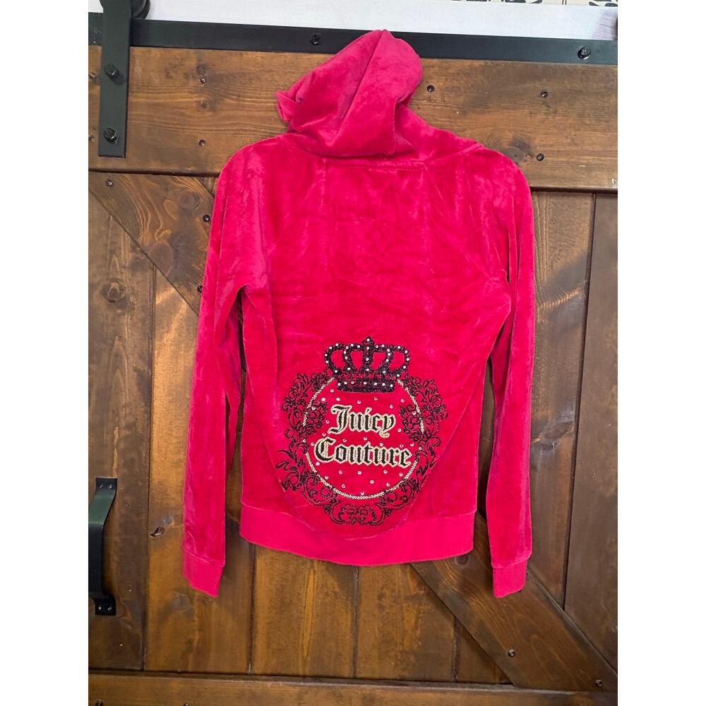 Juicy Couture women’s medium hot pink  velour zip-up hoodie